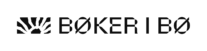 Logoen til Bøker i Bø viser en solsikke i sort hvit etterfulgt av teksten Bøker i Bø